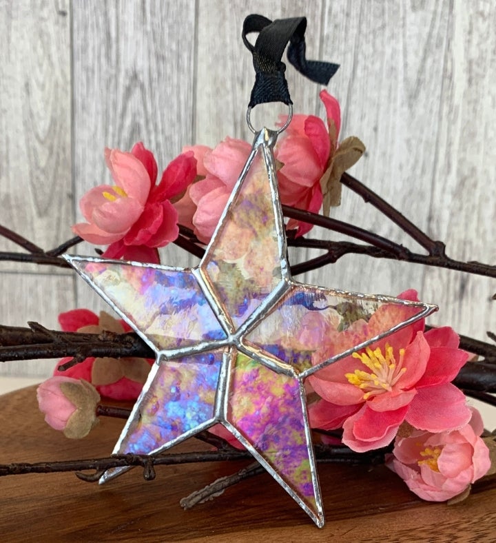 You + Shine: I Care Handmade Stained Glass Star