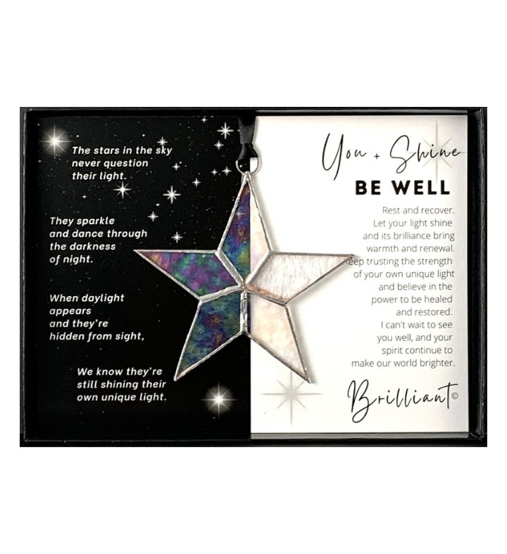 You + Shine: Be Well Handmade Stained Glass Star