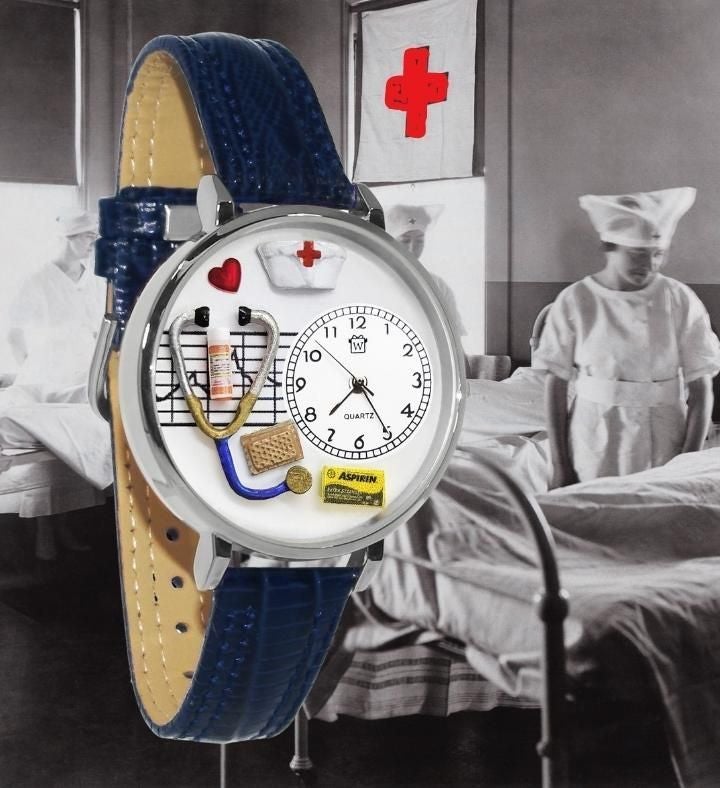 Nurse Red Cross 3d Watch