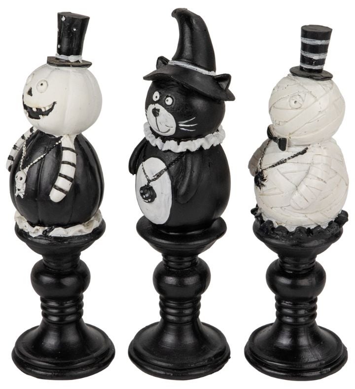 Set Of 3 Halloween Candlestick Decorations