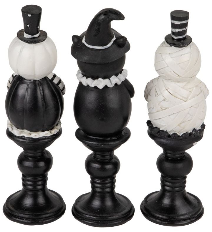 Set Of 3 Halloween Candlestick Decorations