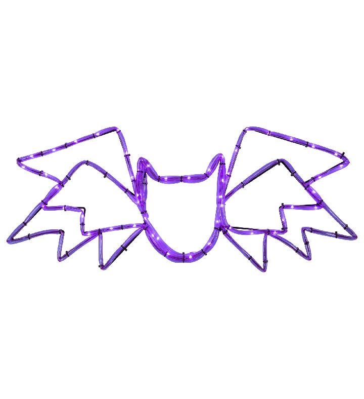 Led Lighted Purple Bat 4 Function Halloween Window Silhouette