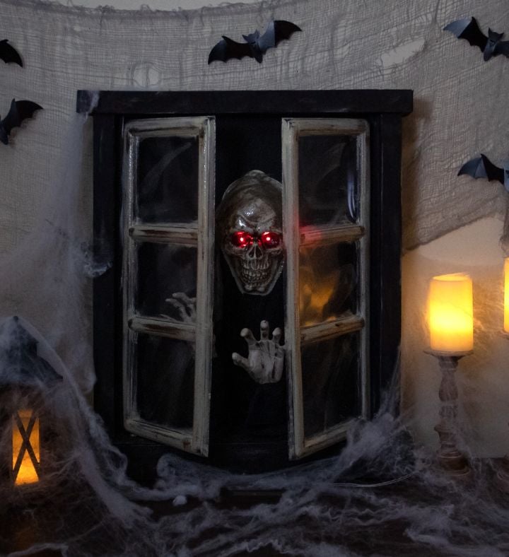 29" Lighted And Animated Opening Window Halloween Decoration