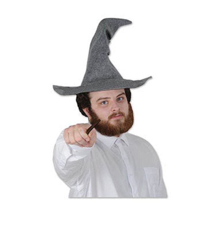 Club Pack Of 12 Gray Men Adult Wizard Hats Costume   One Size