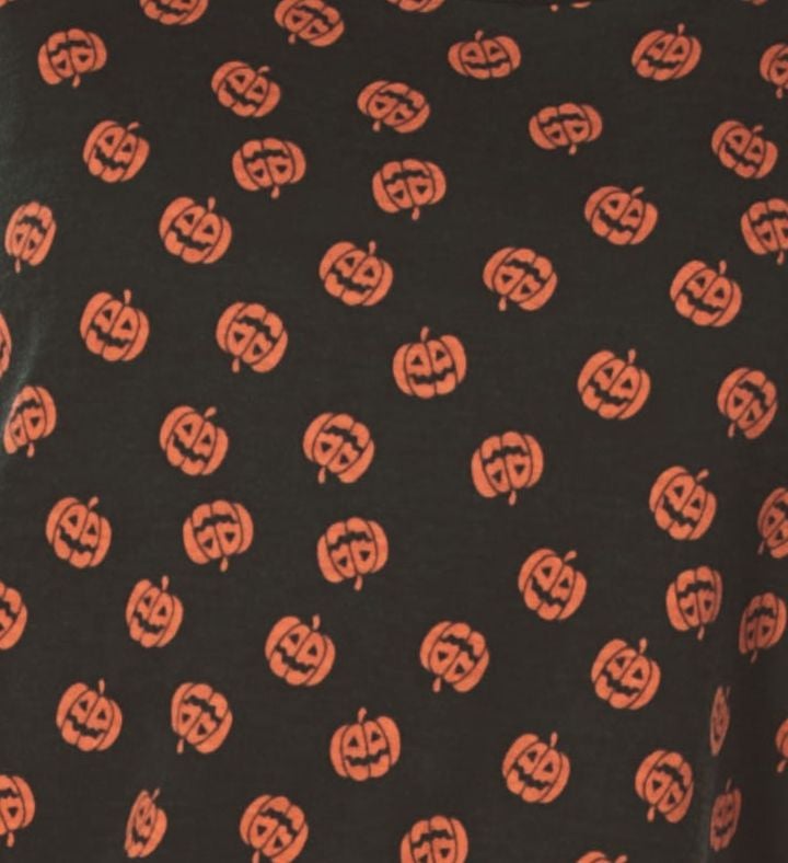 Black And Orange Pumpkin Printed Woman Adult Halloween Costume
