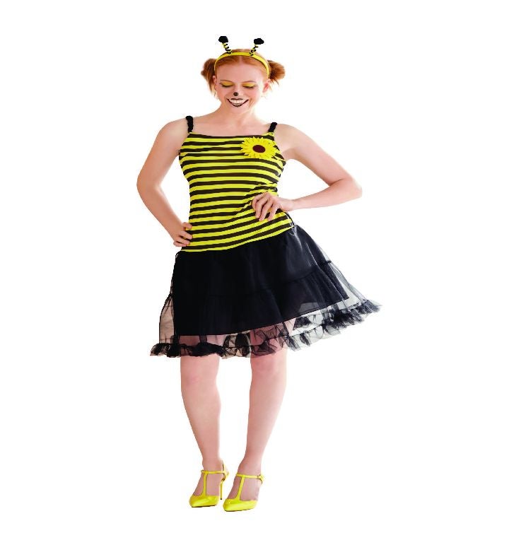 Women's Bumblebee Tank Dress Halloween Costume   Medium   Black & Yellow