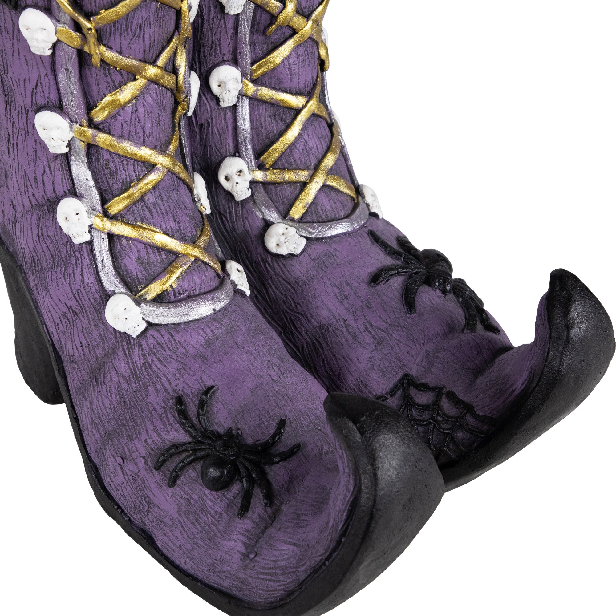 Ceramic Witch's Boots Halloween Decoration - 15" - Purple