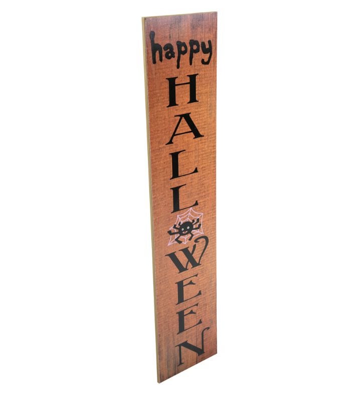 36" Orange "happy Halloween" With Spider Wooden Porch Board Sign Decoration