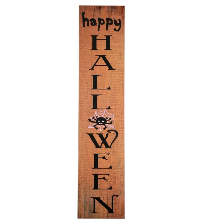 36" Orange "happy Halloween" With Spider Wooden Porch Board Sign Decoration