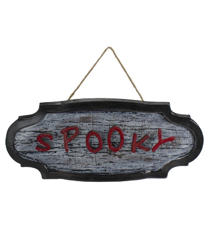 20.5" Red And Gray Animated 'spooky' Halloween Sign