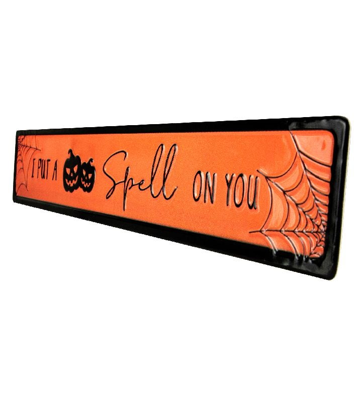 I Put A Spell On You Metal Halloween Wall Sign - 20"