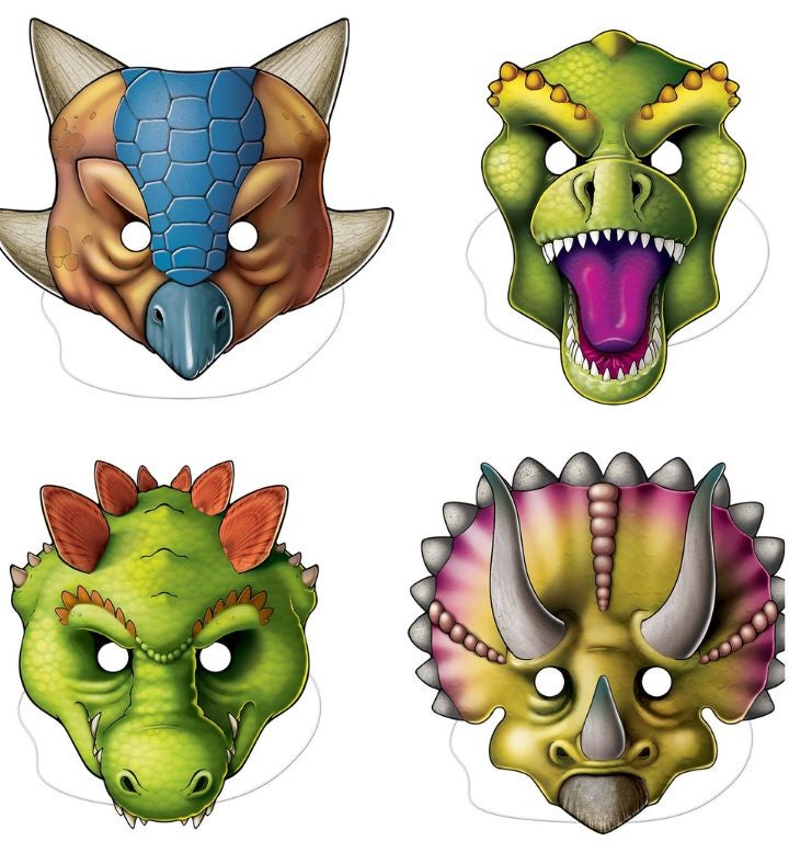 12 Pack Child Unisex Dinosaur Masks Halloween Costumes