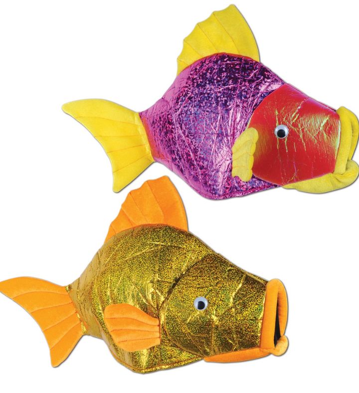 Pack Of 6 Red & Green Fish Adult Unisex Hats Halloween Costume