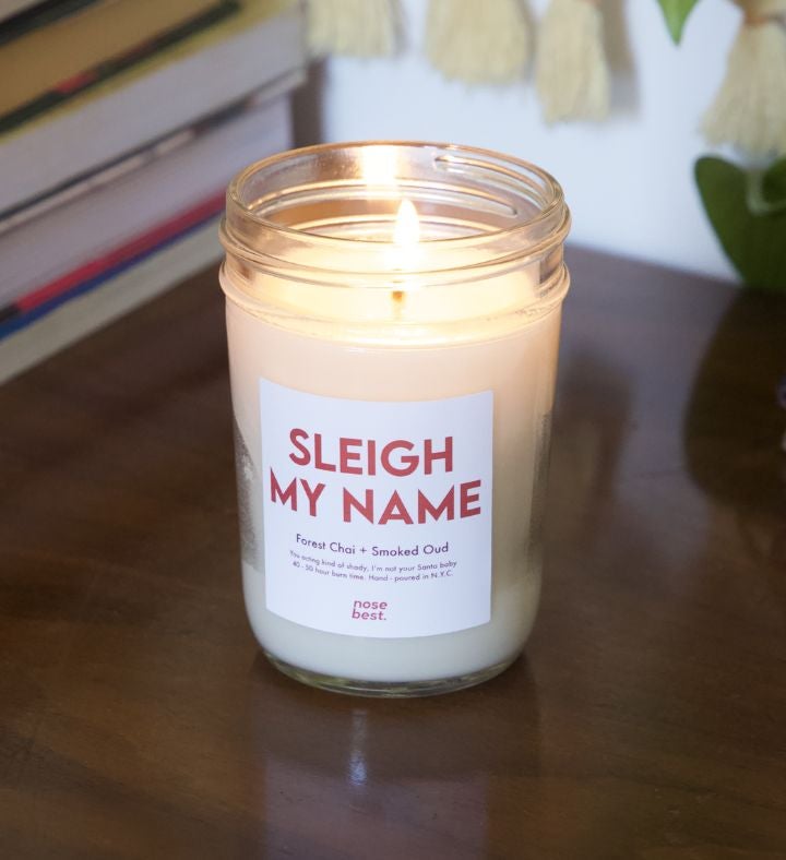 Sleigh My Name   Forest Chai & Smoked Oud   Holiday Gift Soy Candle 8oz