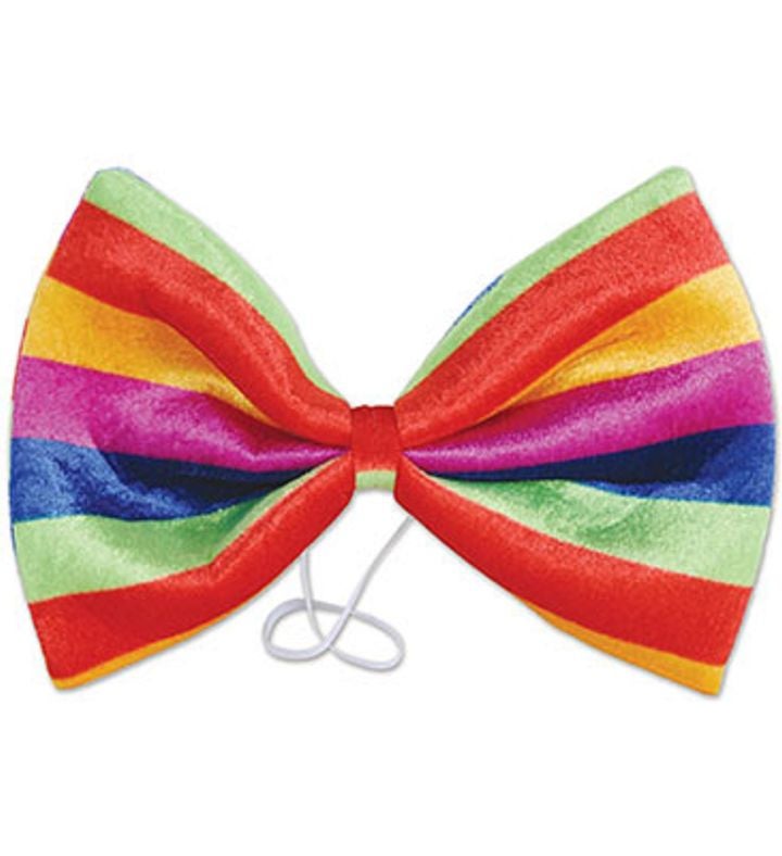 12 Pack Vibrantly Colored Men Rainbow Clown Bow Tie Halloween Costume 11"