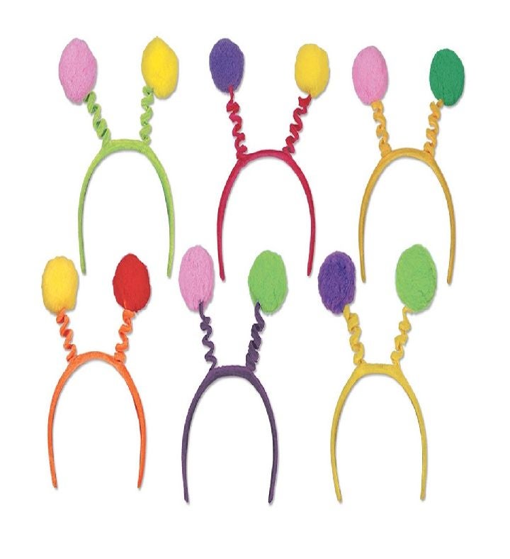 Amscan Pom Pom Spings Head Bopper, 9 X 4 1/2, Light Blue
