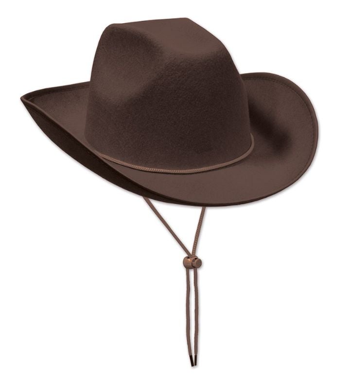 Club Pack Of 6 Brown Men Adult Cowboy Hat Costume - One Size