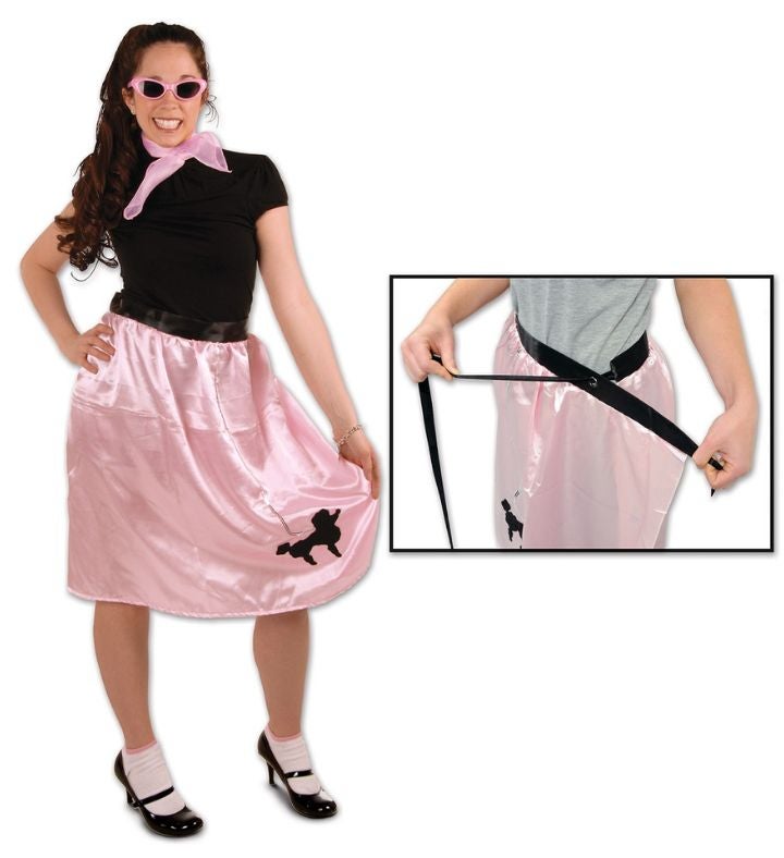 Club Pack Of 6 Pink Women Adult Wrap-around Adjustable Poodle Skirts 36"