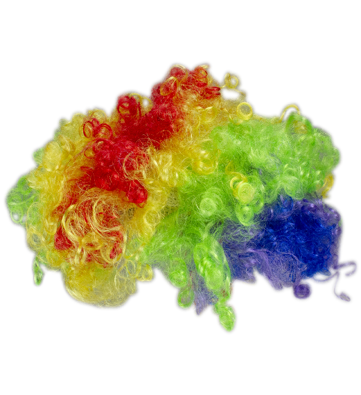 Unisex Adult Rainbow Curly Halloween Costume Wig - One Size