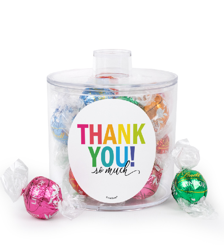 Thank You Canister Filled With Lindor Truffles By Lindt Gift