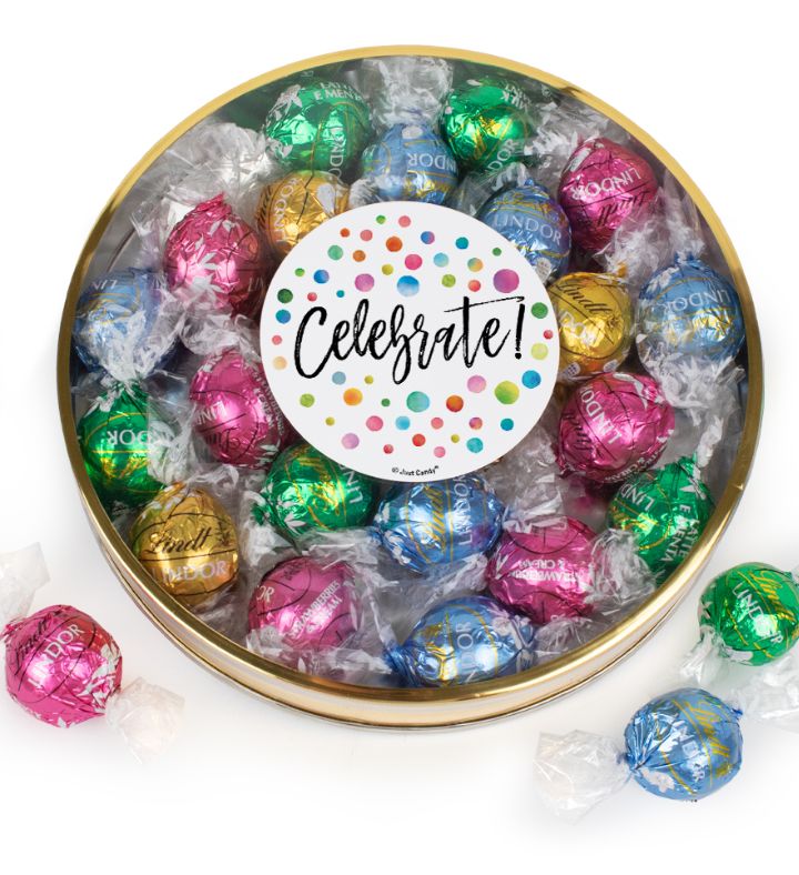 Celebrate Gift Tin Filled With  Lindor Truffles By Lindt
