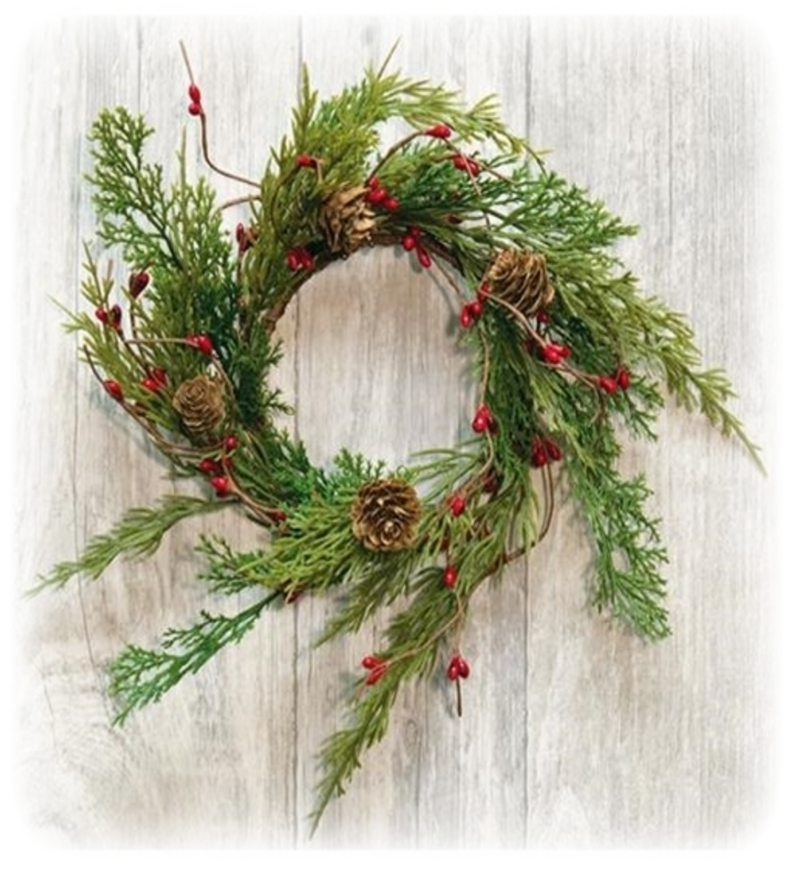 Realistic Artificial Cedar Wreath for Christmas Decoration