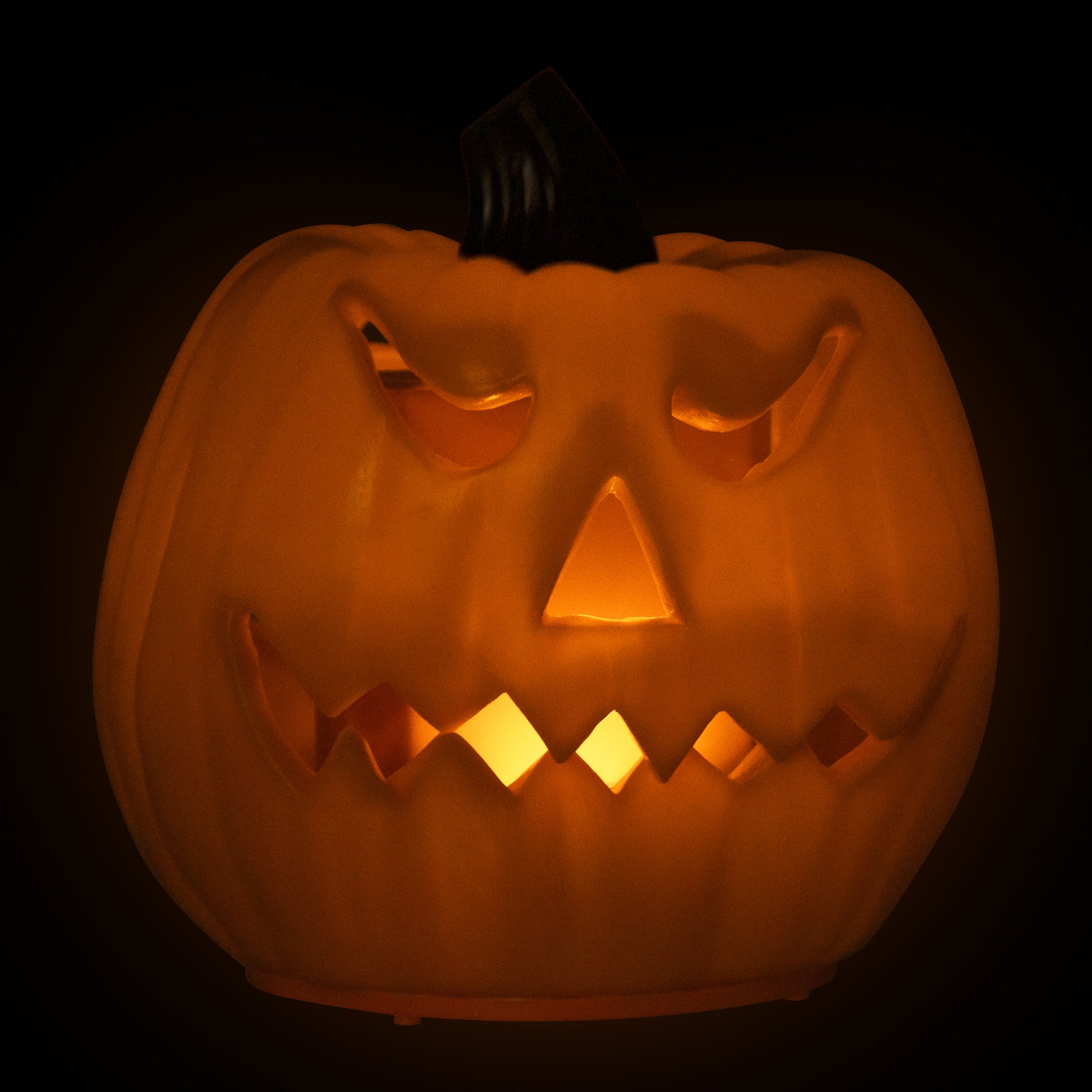 Led & Animated Double-sided Halloween Pumpkin - 9.75" - Orange Lights