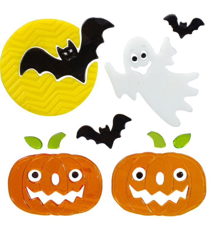 11-piece Ghost And Pumpkin Halloween Gel Window Clings
