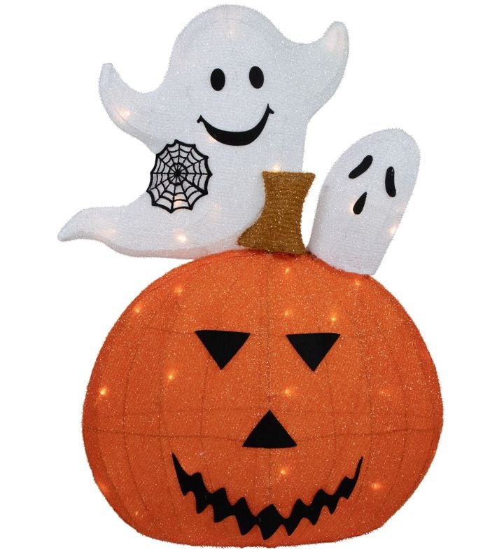 27.5" Led Battery Operated Jack o lantern & Ghosts Halloween Decoration