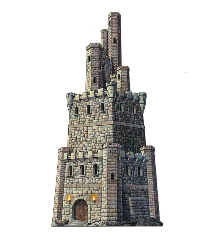 Pack Of 12 Gray Medieval Jointed Castle Tower Hanging Decorations 4'