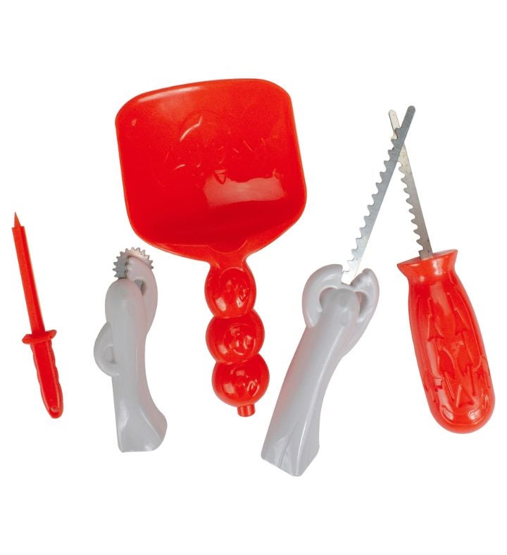 11" White And Orange Pumpkin Carving Kit