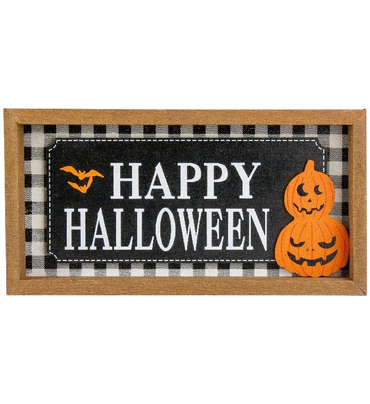 Happy Halloween Wooden Shadow Box Plaques - Set Of 2