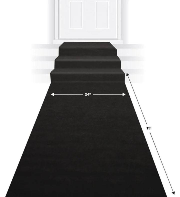 Pack Of 6 Black Carpet Party Aisle Runners Party Decorations 2' X 15'