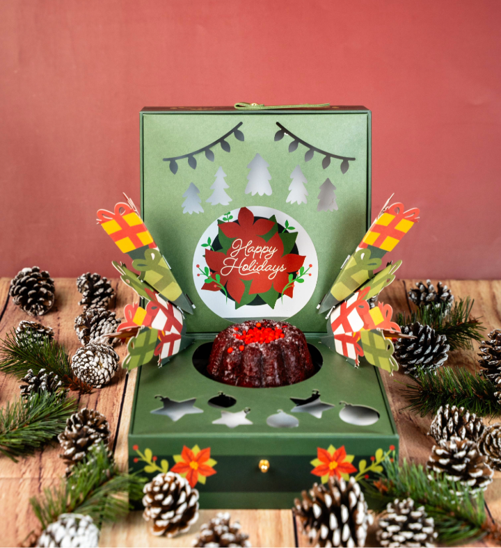 Season's Greetings Bloom Box With Cake