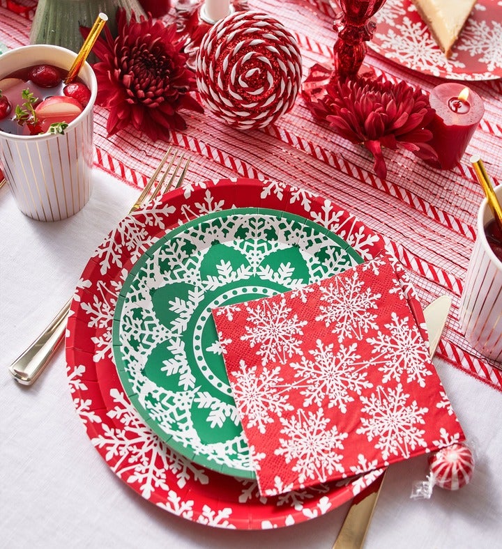 Jolly Snowflake Small Plates  10 Per Pack