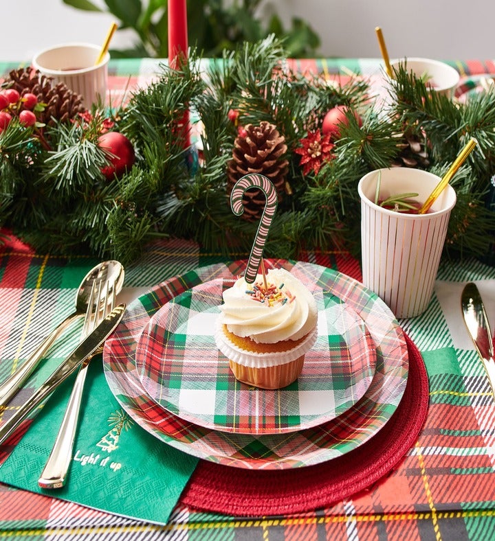 Winter Plaid Small Plates  10 Per Pack
