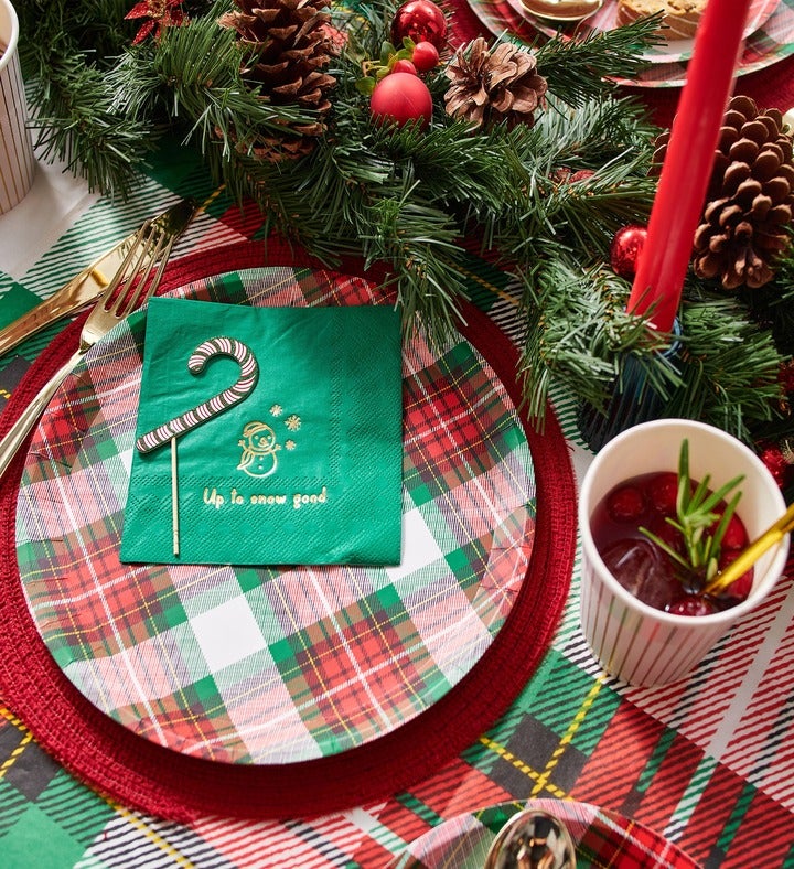 Winter Plaid Small Plates  10 Per Pack
