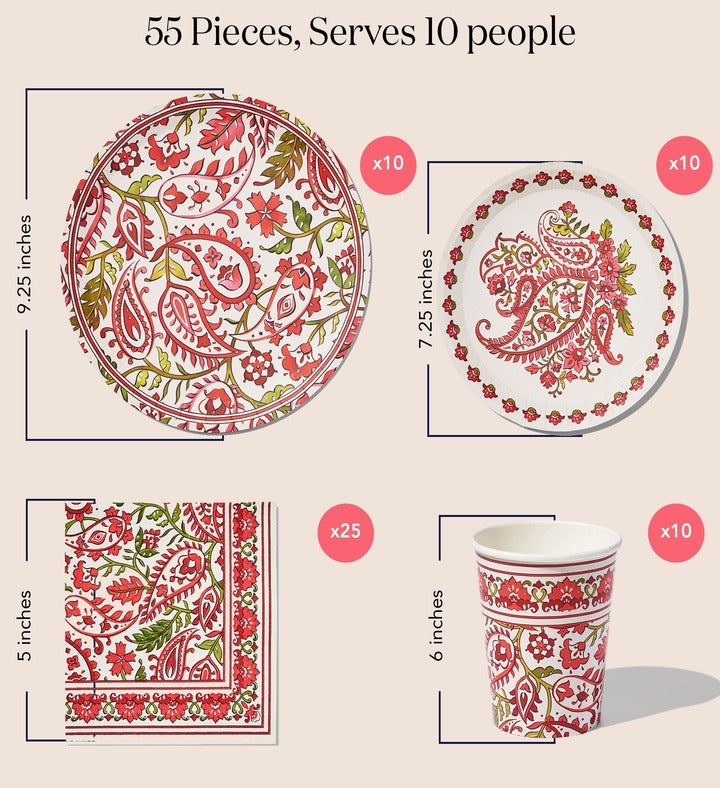 Festive Paisley Tableware Set