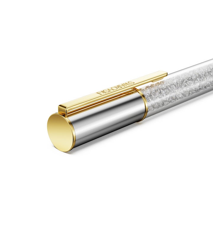 Crystalline Lustre Ballpoint Pen, Silver Tone, Mixed Metal Finish