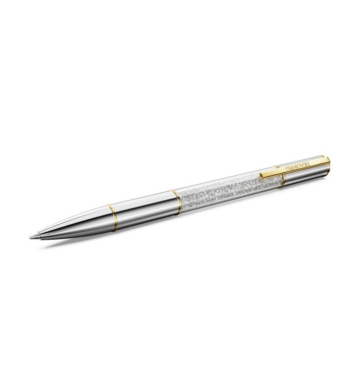 Crystalline Lustre Ballpoint Pen, Silver Tone, Mixed Metal Finish