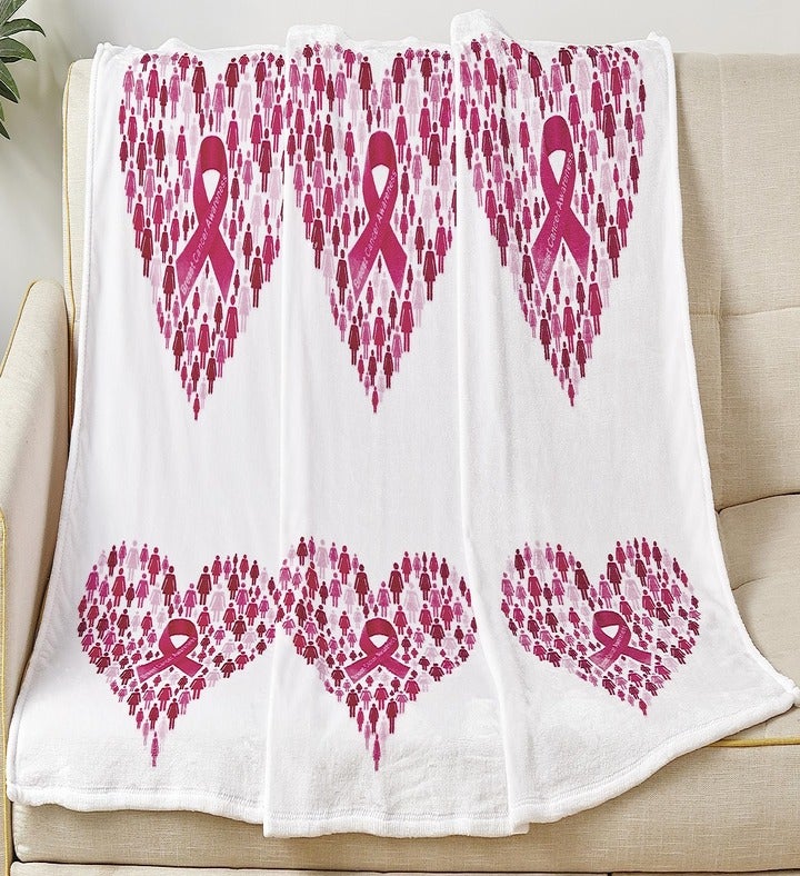 Faith Hope Love Together We Rise Breast Cancer Awareness Blanket