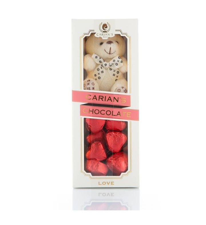 Milk Chocolate Hearts With Teddy Bear Gift