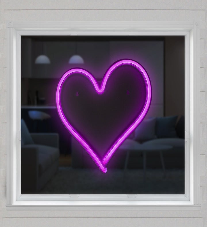 13.5" Pink Heart Led Neon Style Valentine's Day Wall Sign