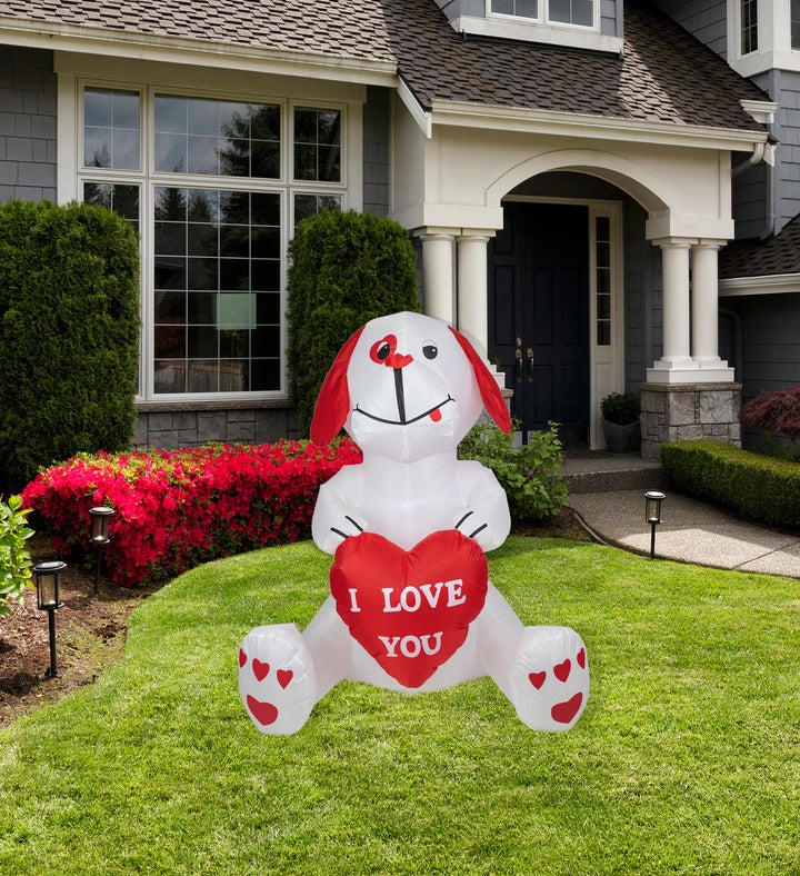 Led Lighted Inflatable Valentine's Day Doggie Outdoor Decoration - 4'