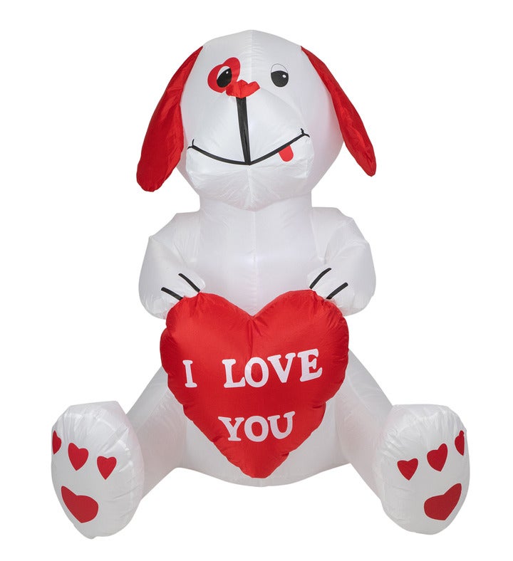 Led Lighted Inflatable Valentine's Day Doggie Outdoor Decoration   4'