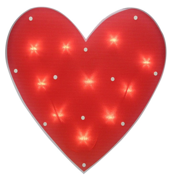 14" Lighted Heart Valentine's Day Window Silhouette