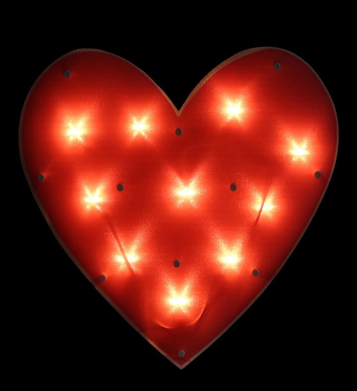 14" Lighted Heart Valentine's Day Window Silhouette