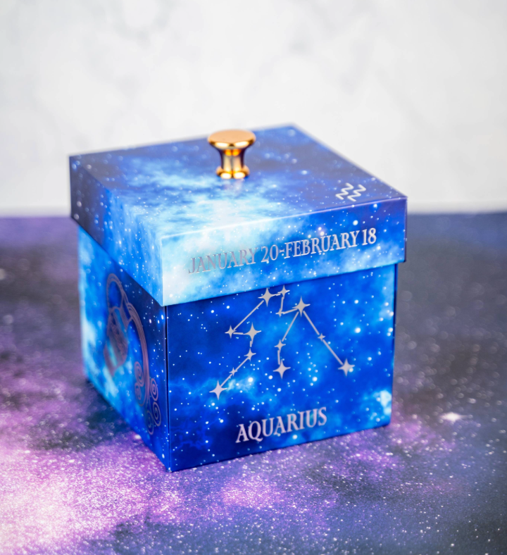 Aquarius Astrology Gift Box With Cake