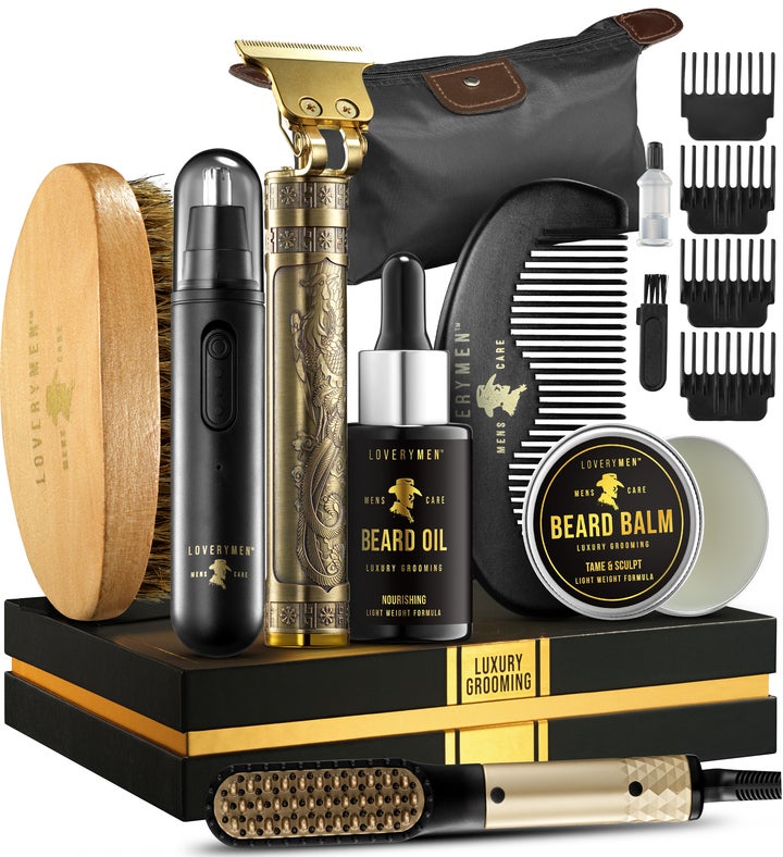 Loverymen Ultimate Luxury Mens Beard Grooming Kit 9pc Gift Set