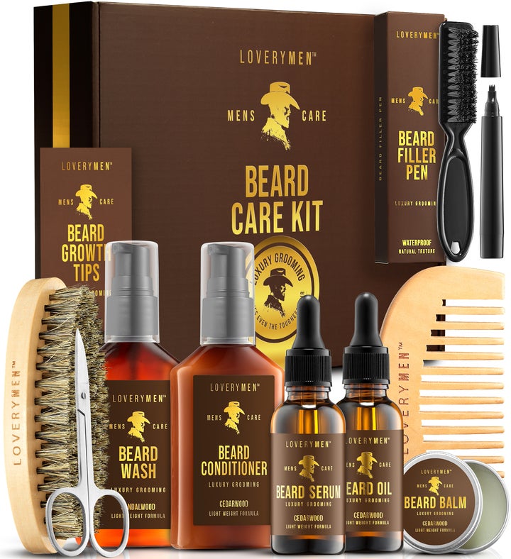Lovery MEN Beard Care Kit   12pc Mens Grooming Gift Set
